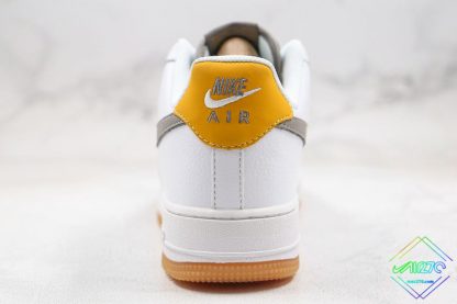 Nike Air Force 1 White-Chrome Yellow-Grey heel