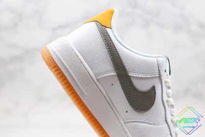 Nike Air Force 1 White-Chrome Yellow-Grey shoes