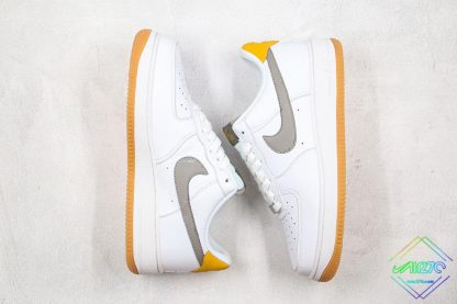 Nike Air Force 1 White-Chrome Yellow-Grey swoosh