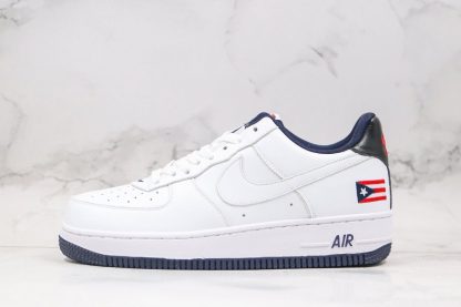 2020 Nike Air Force 1 Puerto Rico True White Obsidian-Comet Red