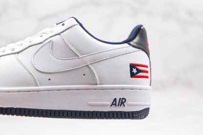 2020 Nike Air Force 1 Puerto Rico True White Obsidian-Comet Red Logo