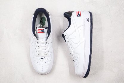 2020 Nike Air Force 1 Puerto Rico True White Obsidian-Comet Red Top