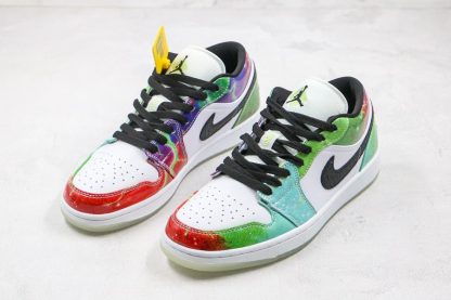 Air Jordan 1 Low Galaxy White Black-Lucky Green Front