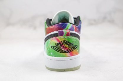 Air Jordan 1 Low Galaxy White Black-Lucky Green Heel