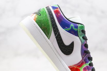 Air Jordan 1 Low Galaxy White Black-Lucky Green Medial