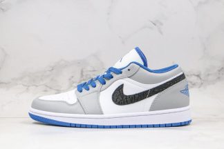 Air Jordan 1 Low White True Blue-Cement Grey-Black 553558-103