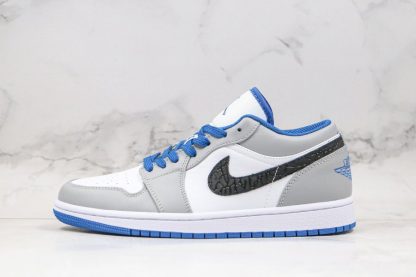 Air Jordan 1 Low White True Blue-Cement Grey-Black 553558-103