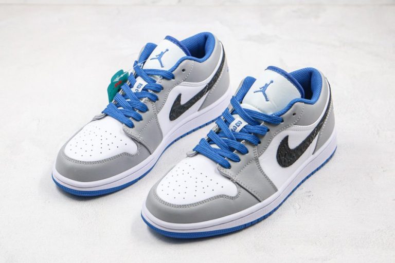 Air Jordan 1 Low White/True BlueCement GreyBlack 553558103 Air Jordan 1 Low White/True BlueCement GreyBlack 553558103