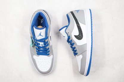 Air Jordan 1 Low White True Blue-Cement Grey-Black 553558-103 Sale