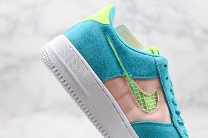 Fresh Nike Air Force 1 Low Oracle AquaGhost Green-Washed Coral Medial