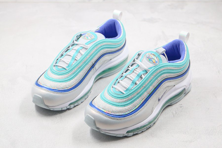 Girls Nike Air Max 97 GS Aura/Sapphire-Aurora-White Big Kids