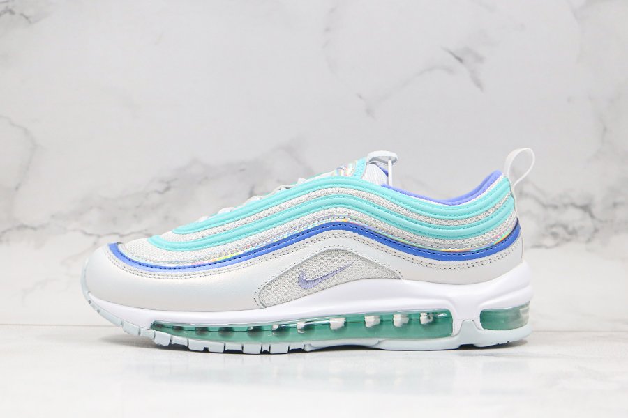 Girls Nike Air Max 97 GS Aura/Sapphire-Aurora-White Big Kids