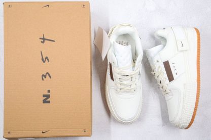 Nike Air Force 1 Type Sail Light Ivory-Earth Brown Pair