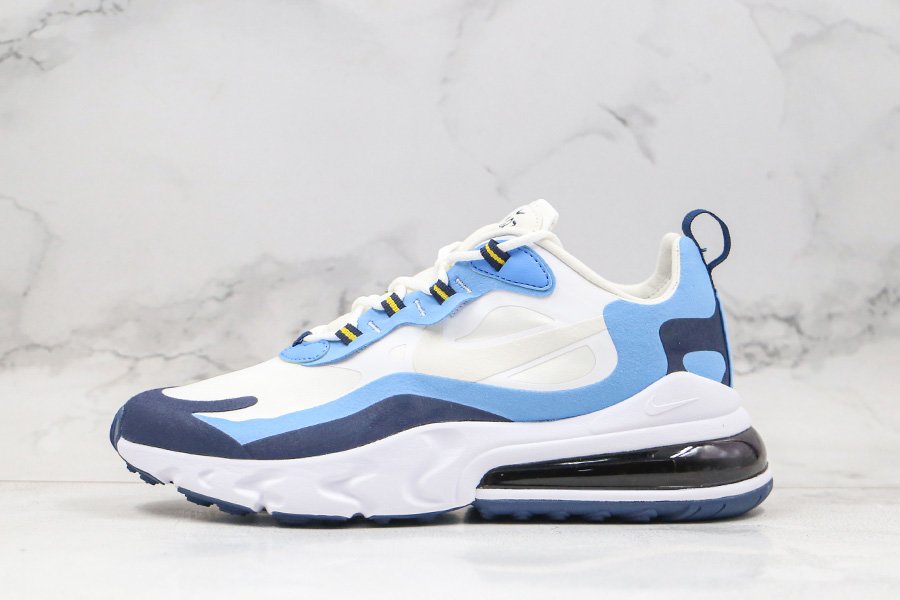 Nike Air Max 270 React White/Midnight Navy-University Blue