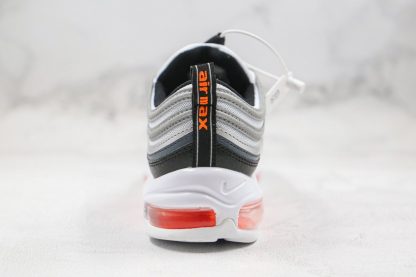 Nike Air Max 97 White Black-Metallic Silver-Total Orange Heel