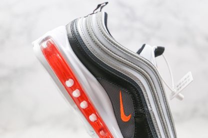 Nike Air Max 97 White Black-Metallic Silver-Total Orange Medial
