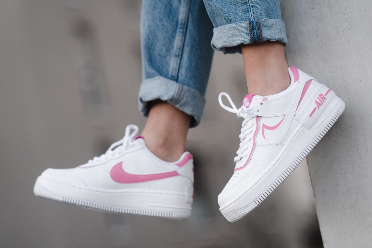 Nike Wmns Air Force 1 Shadow White Pink On Feet