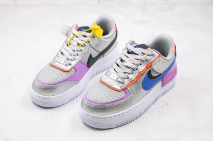 Womens Nike Air Force 1 Shadow Metallic Silver Fuchsia Glow Front