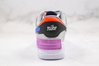 Womens Nike Air Force 1 Shadow Metallic Silver Fuchsia Glow Heel