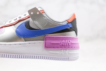 Womens Nike Air Force 1 Shadow Metallic Silver Fuchsia Glow Panel