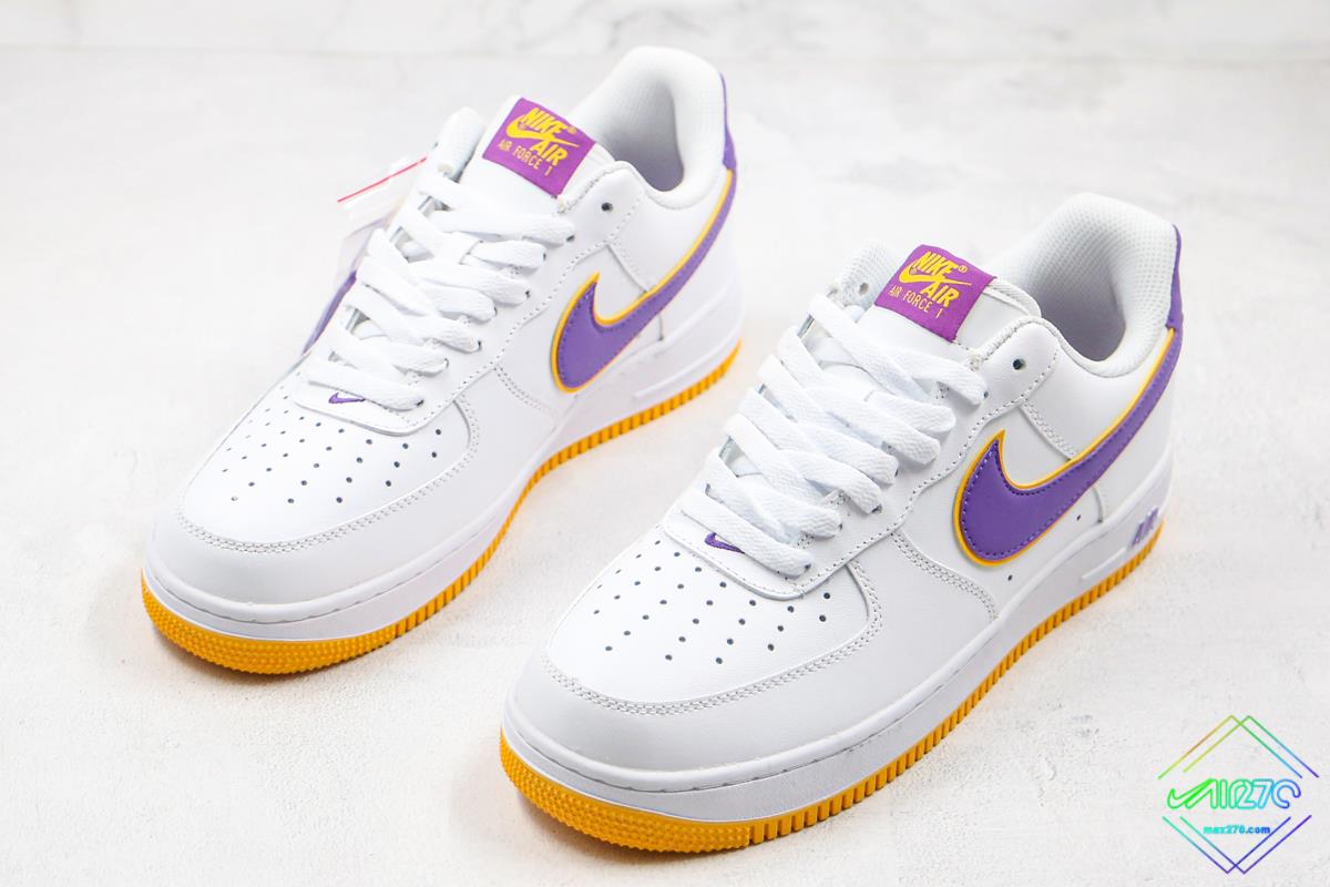 purple and yellow air force ones