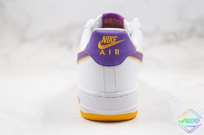 Nike Air Force 1 Lakers White Purple Yellow heel