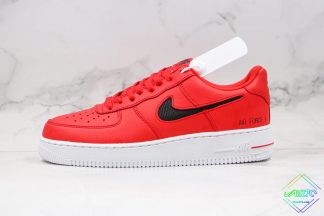 Nike Air Force 1 Low Bold Red Cut Out Swoosh