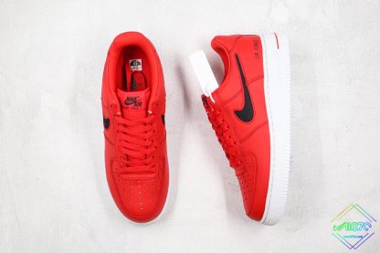 Nike Air Force 1 Low Bold Red Cut Out Swoosh tongue