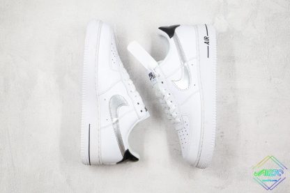 Nike Air Force 1 Low White Black Metallic Silver swoosh