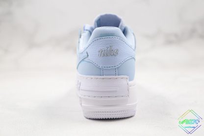 Nike Air Force 1 Shadow Hydrogen Blue upper look heel