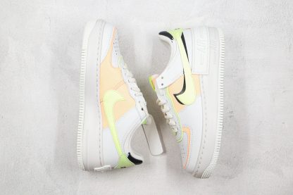 Nike Air Force 1 Shadow White Barely Volt swoosh