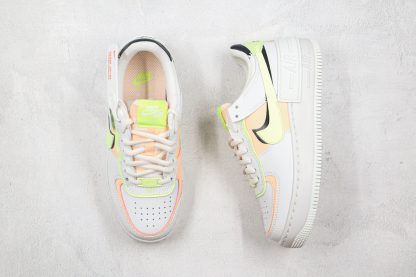 Nike Air Force 1 Shadow White Barely Volt tongue
