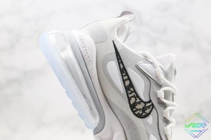 Dior Nike Air Max React 270 Grey lateral swoosh