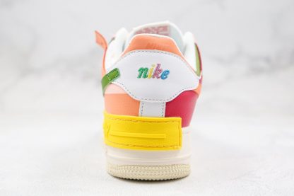 Nike Air Force 1 Shadow Beige Pink Blue Yellow Heel