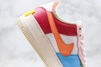 Nike Air Force 1 Shadow Beige Pink Blue Yellow Medial