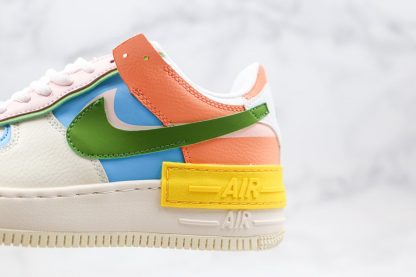Nike Air Force 1 Shadow Beige Pink Blue Yellow Panel