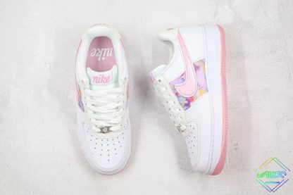 Nike Air Force 1 White Light Arctic Pink tongue