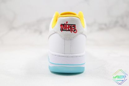 Nike Air Force 1 White Yellow Clear heel
