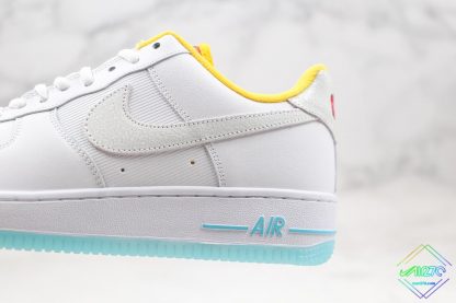 Nike Air Force 1 White Yellow Clear hindfoot