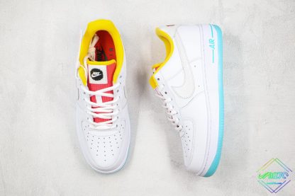 Nike Air Force 1 White Yellow Clear tongue