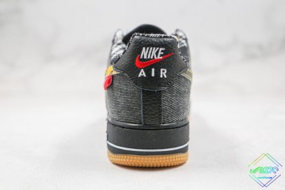 Air Force 1 Low Camo Black Denim Remix heel