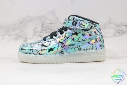 Kids Nike Air Force 1 High Light Up Turquoise