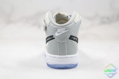 Kids Nike Air Force 1Mid Dior Grey heel