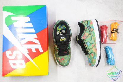 Multicolored Civilist Nike SB Dunk Low black tongue