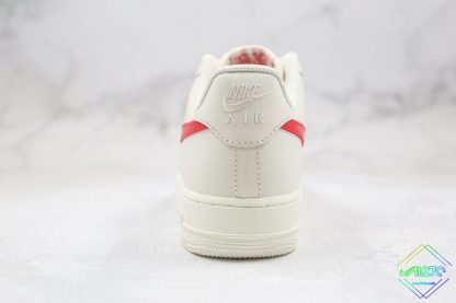 Nike Air Force 1 07 White Sport Red heel