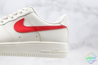 Nike Air Force 1 07 White Sport Red midsole