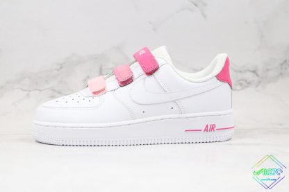 WMNS Nike Air Force 1 White Pink Velcro