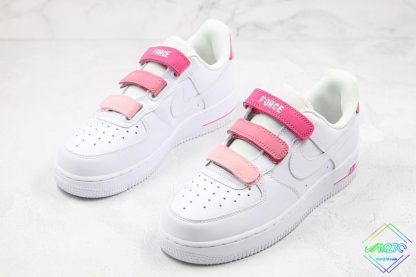 WMNS Nike Air Force 1 White Pink Velcro sneaker