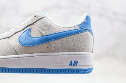 Air Force 1 07 EMB Grey Fog Light Photo Blue midsole