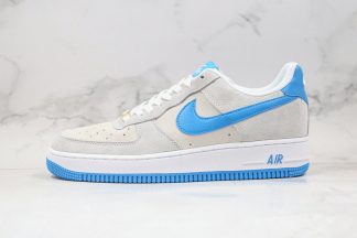 Nike Air Force 1 07 EMB Grey Fog Light Photo Blue